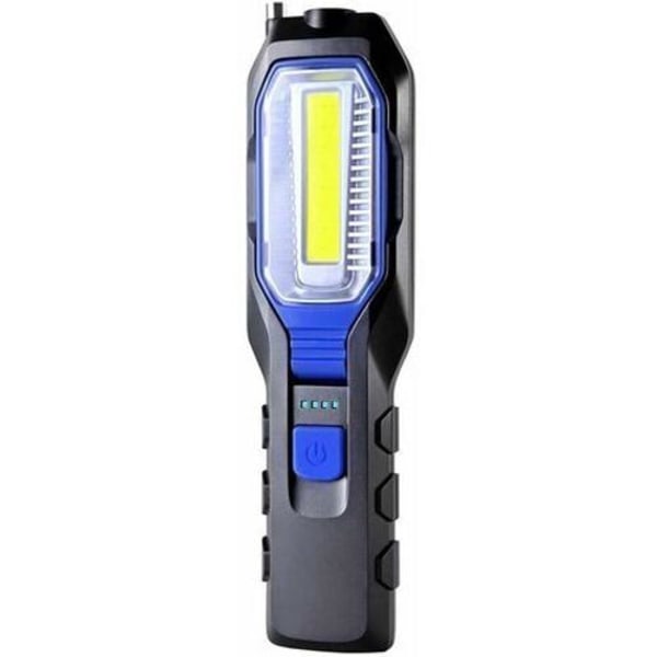 Oppladbar LED-mekanikerlampe COB arbeidslys bærbar USB oppladbar 2800mah batteri, LED-lyktlampe med magnet, krok og ladekabel 3 i 1