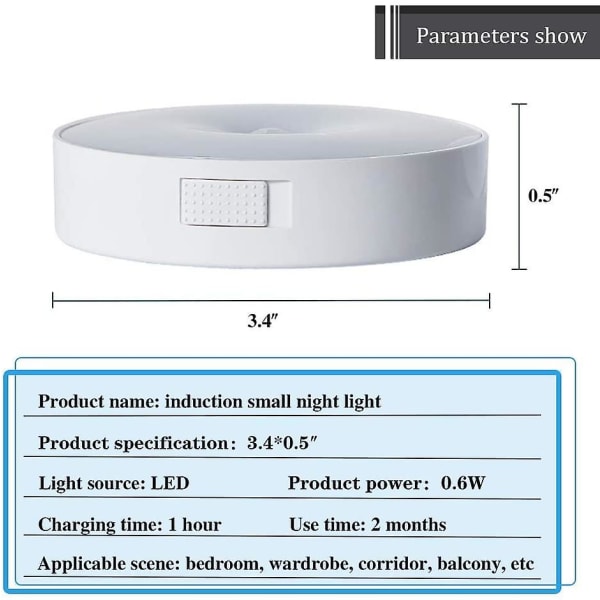 Paket Led Trådlös Nattlampa Människa Kropp Induktion Läge Belysning Lampa USB Laddning