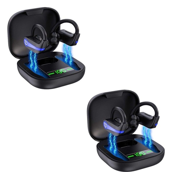 To par med in-ear Bluetooth-støydempende hodetelefoner