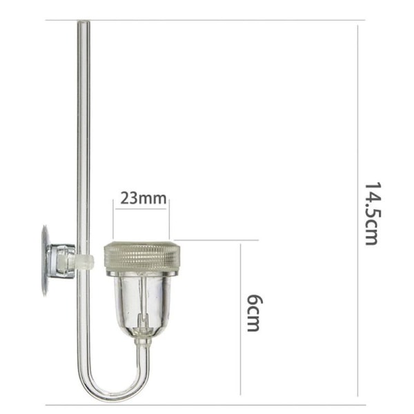 Akvarium CO2-diffusor 2 i 1 med integrert bobleteller L