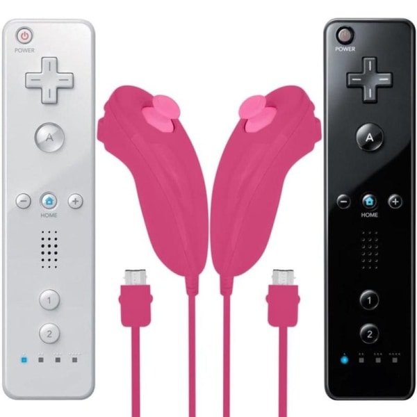 Nunchuck-kontroller, 2-pack ersättning för videospel - Rosa