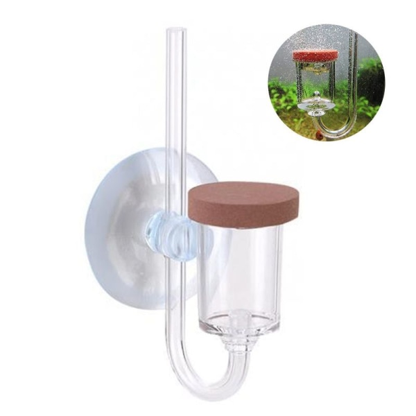 Akvarium CO2-diffusor 2 i 1 med integrert bobleteller L
