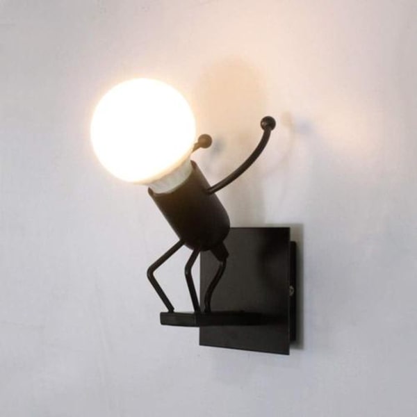 Robot Vägglampa, Kreativ Liten Järnman Vägglampa, Retro Cartoon Vägglampor, För Bar Sovrum Kök Restaurang Café Korridor