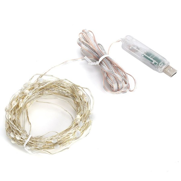 12m/39,4ft 100LED USB Koppartrådsljus 16 Färger Fjärrkontroll