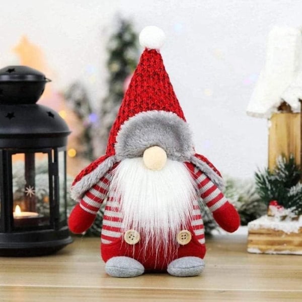 Julenisse, dukkepynt med rød svensk lue, julenisse, nordisk