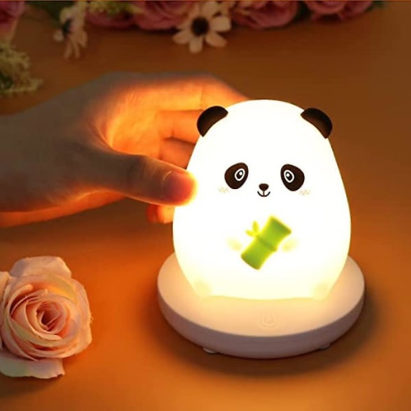 Söt Panda Nattlampa, Touch-kontrollerad Bärbar Led Djur Barnlampa Usb Laddning Sänglampa, (panda)