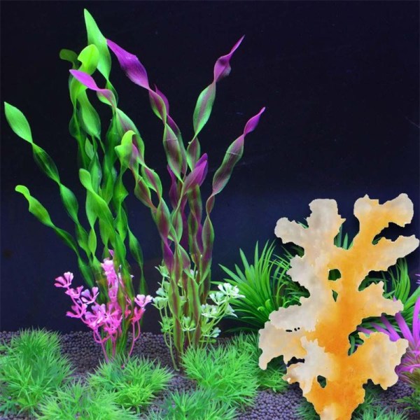 Pakke Glowing Effect Coral, Korallenpflanzen-Ornamente, Gul