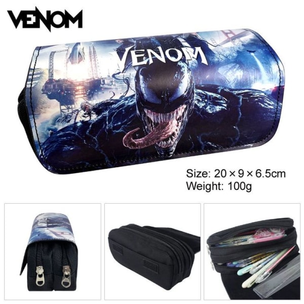 Creative Sci-Fi Venom Graffiti Case Pen Box Paperitarvikkeet Musta