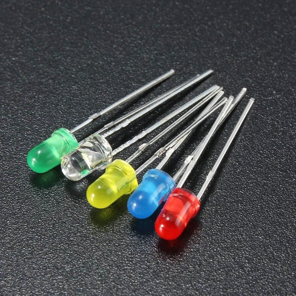 500 st 3 mm LED-ljus vit gul röd blå grön DIY-diodsortiment