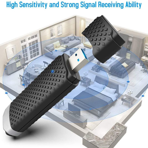 USB 3.0 WiFi-sovitin AC1300Mbps tietokoneelle, langaton verkko