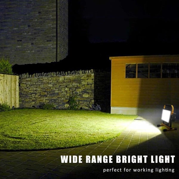 60w Oppladbar LED Flomlys - Perfekt for Byggeplasser | 20800mah Batteri | Vanntett og Nødlys