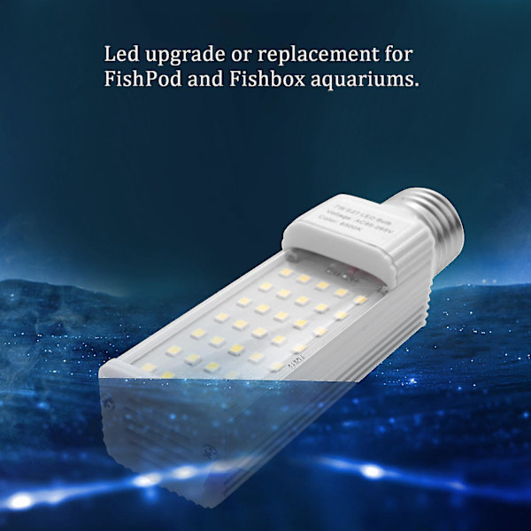 Hvid planteakvarium 7 flisede vækstlamper Led fisketank koral pære E27 lampe