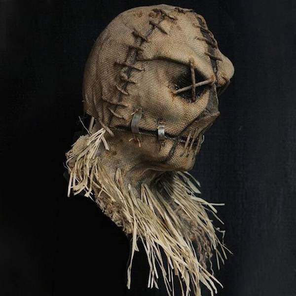 Halloween-olkinukkepään peite Olkinukkenaamio Pelottava säkkikangas Vo