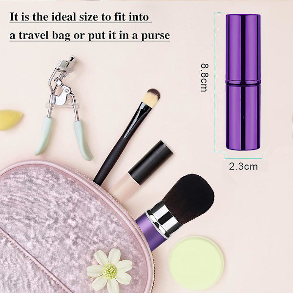 Retractable makeup brushes, travel blush brush, makeup brush with lid for blushing