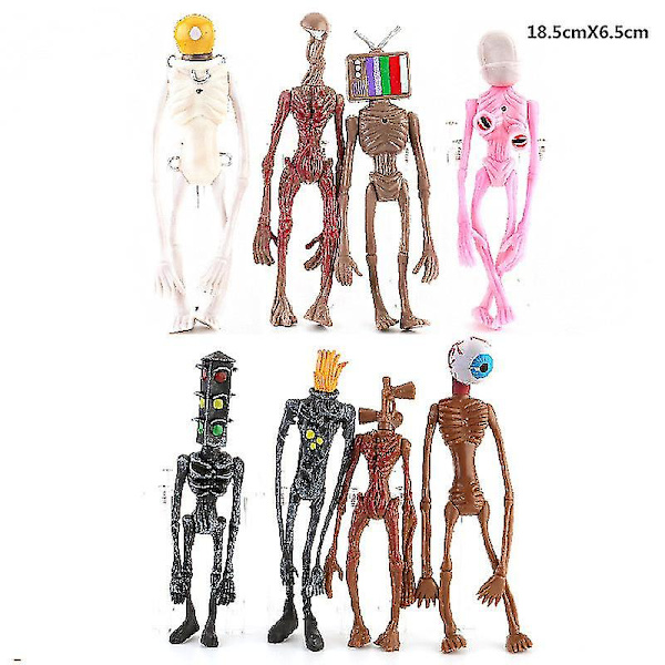Ny 8 st/set 11 cm Siren Head Pvc Leksaksfigurer Sirenhead Figur Skräckmodeller Skulptur Legend Foundation Leksaker Gåvor