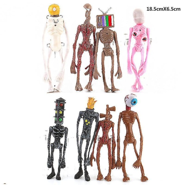 Nytt 8st/ set 11 cm Sirenhuvud Pvc-leksak Actionfigurer Sirenhuvudfigur Skräckmodeller Skulptur Legend Foundation Leksaker Presenter