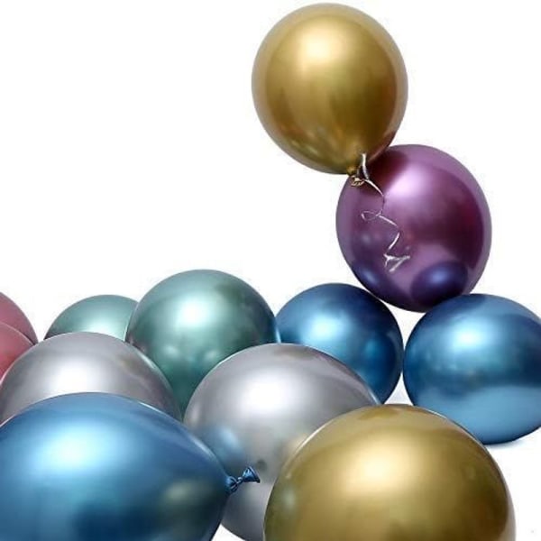 Festsalonger 60-pack med blandade färger metalliska latexballonger