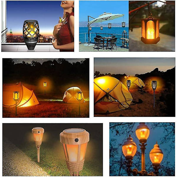 Lågeffektlampa med flammor, E27 5w 4 simuleringslägen för blixt, LED-utomhusbelysning julbelysning (4-pack)