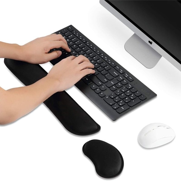 Håndledsstøtte til tastatur og håndledsstøtte til mus til