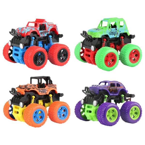 Monster Trucks, 4 Pack Friction Drive Push and Go-biler