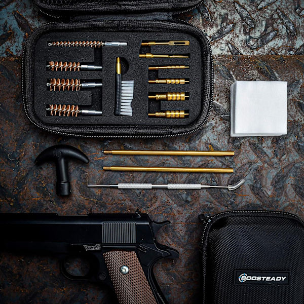 Universal våbenrengøringssæt .22.357.38.9mm.45 kaliber riffelpistol bronze borebørste og messing jag adapter