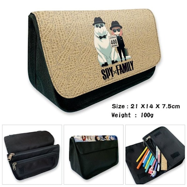 Anime SPY×FAMILY Bond Anya Flip Blyantsæske Pen Box Loid Yor Print Stationery