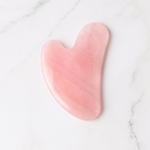 Rose Quartz Facial Roller og Gua Sha Scraper Sæt Lovelyface, 100% Naturlig Sten, Han