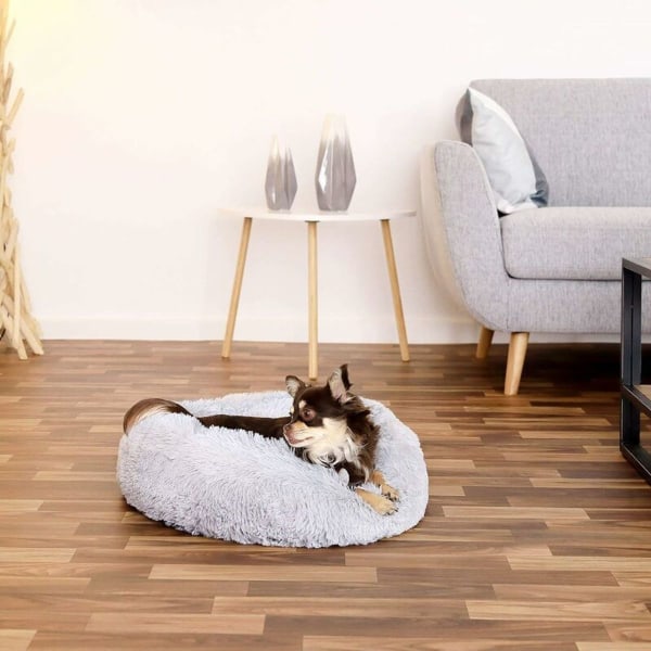 Rund hundekurv, kattepute, donut kurv ? 50 cm (M) lysegrå