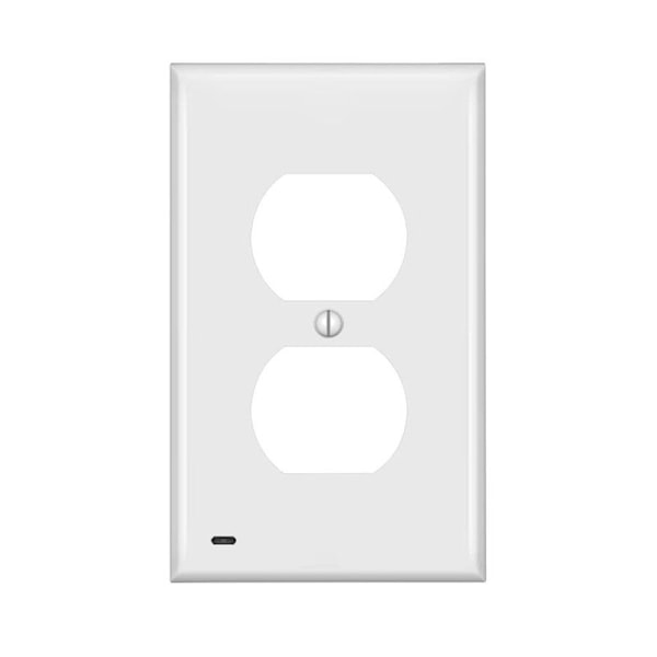 Guide light dobbel stikkontakt veggplate LED firkantet bevegelsessensor