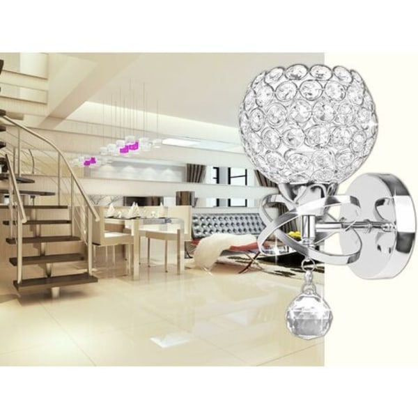 pakke Krystal væglamper, Moderne dekorativ væglampe til gør-det-selv dekoration, E14 pære medfølger ikke (sølv)