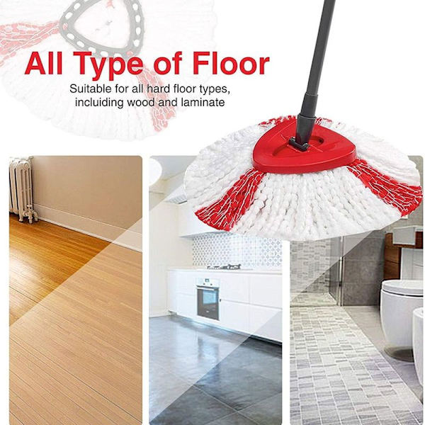 3 kpl Vileda O-cedar -moppipäiden täyttöpakkaus Mikrokuitu Spin Mop 360