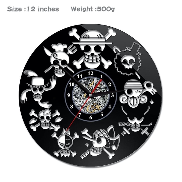 One Piece Luffy Anime Vinyyliseinäkello - Retroseinätaide