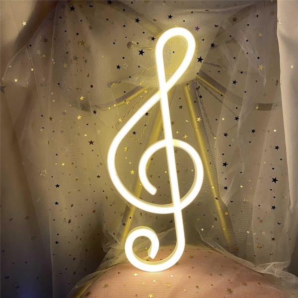 Neon Musiknot Ljus Musik LED Skylt Neon Ljus Skylt Batteri/USB