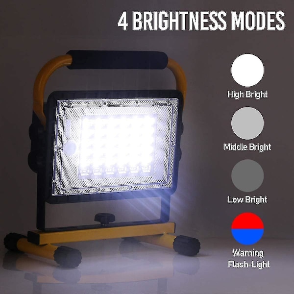 Genopladelig LED-projektør, 60w byggeplads projektører 20800mah genopladelig LED-arbejdslampe vandtæt nødsikkerhedslys til værksted, G