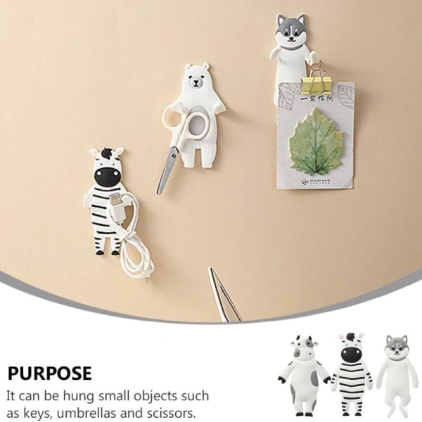 4 st Cartoon Animal Hooks Magnetiska Hooks Dekorativa Vinyl Iron