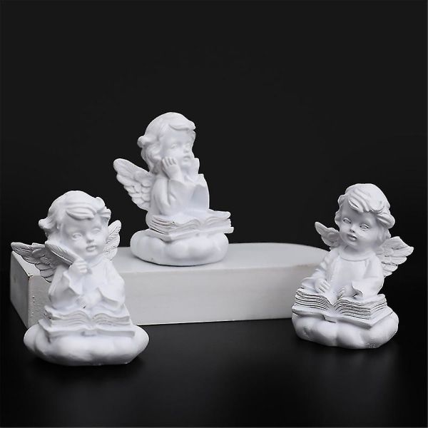 Hvid baby bøn engel statue ornament hjem desktop dekoration harpiks