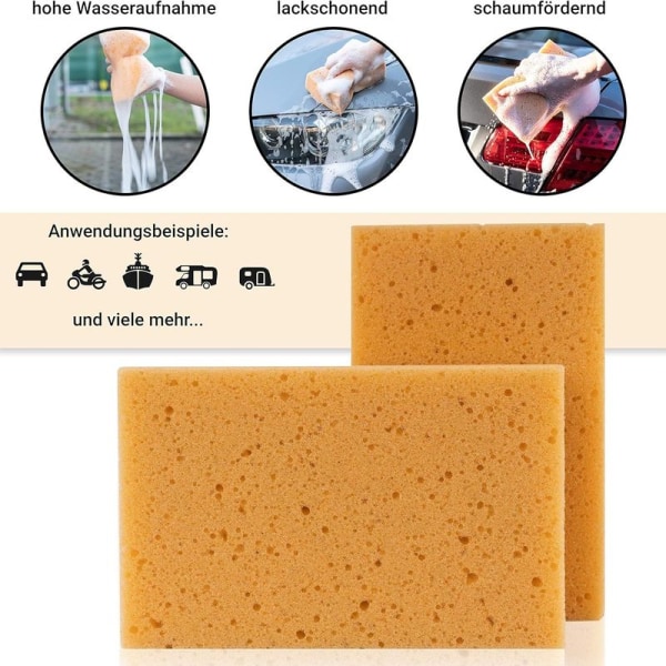 C-lean House Pack of 2 XXL car sponges with high absorbency that protect the paint.