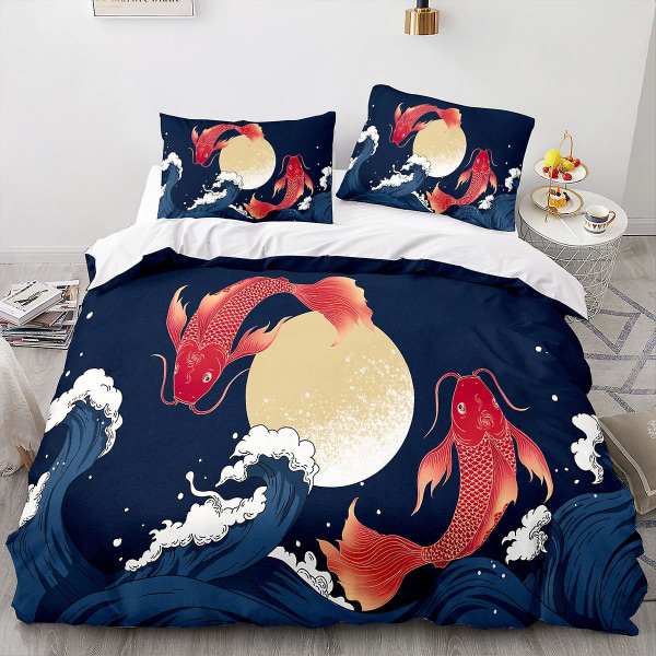 Fsh08# 3D Hemtextil Sängkläder Ukiyo-e-serie Geisha Japansk Täckeöverdrag Sänglakan Tredelad Set