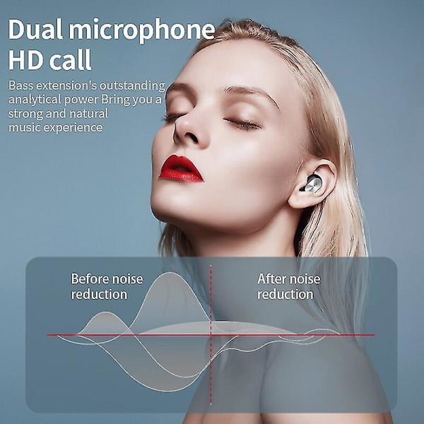 Usynlig trådløs Bluetooth-øretelefon Mini Bluetooth-headset Trådløs i øresnegl med mikrofon til telefon