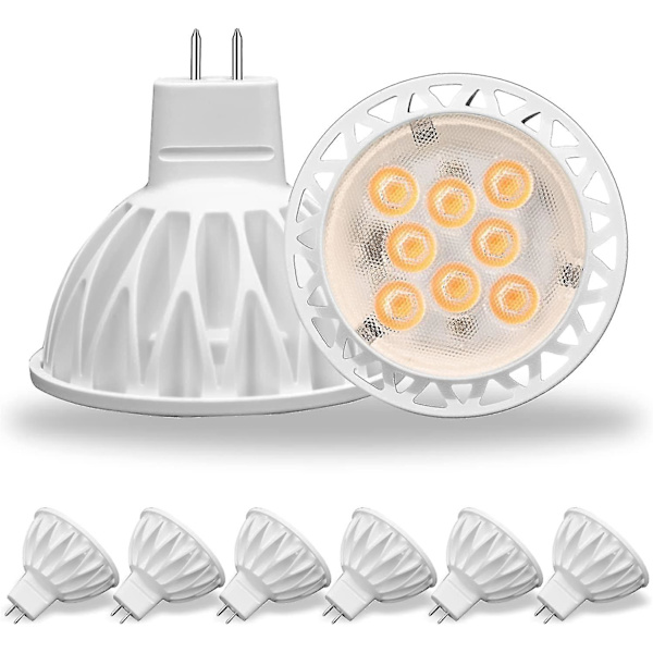 Gu5.3 LED-pære varm hvit 2700k 450lm (tilsvarer 50w) 38 strålevinkel 5w Mr16 12v LED-spotlight ikke dimbar, 6-pakning