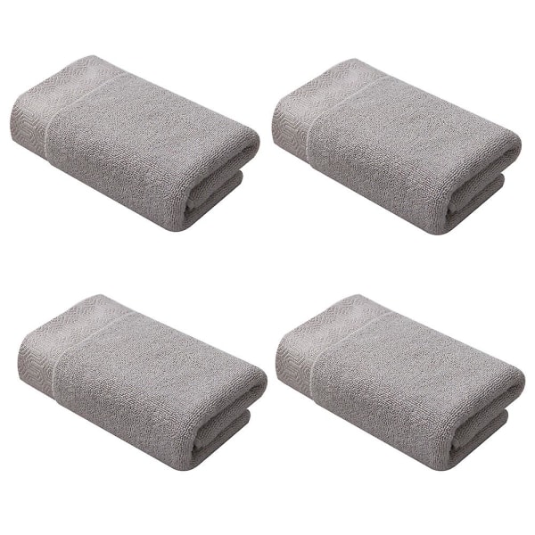 Håndklæder sæt af 4- 100% bomuld blød plys absorberende badehåndklæde-premium vaskeklude til spa, badeværelse (34*73 cm)