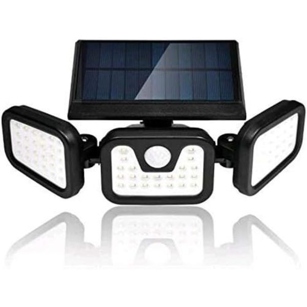 LED Solar Spotlight, 70 LED 3 Head Outdoor Light Motion Sensor, Lumens Outdoor Solar Spotlight, IP67 Varm Gul Utendørs Solar Light Hage, Inngang