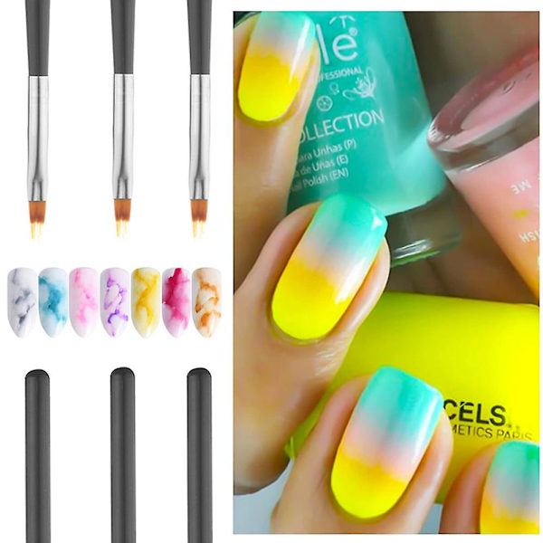 Set med 6 nagelborstar, trä, 16,5 cm, flerfärgad