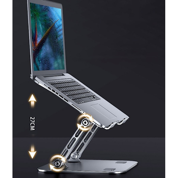 Laptop-stativ i aluminiumlegering: løftbar, sammenleggbar, roterbar og varmespredende