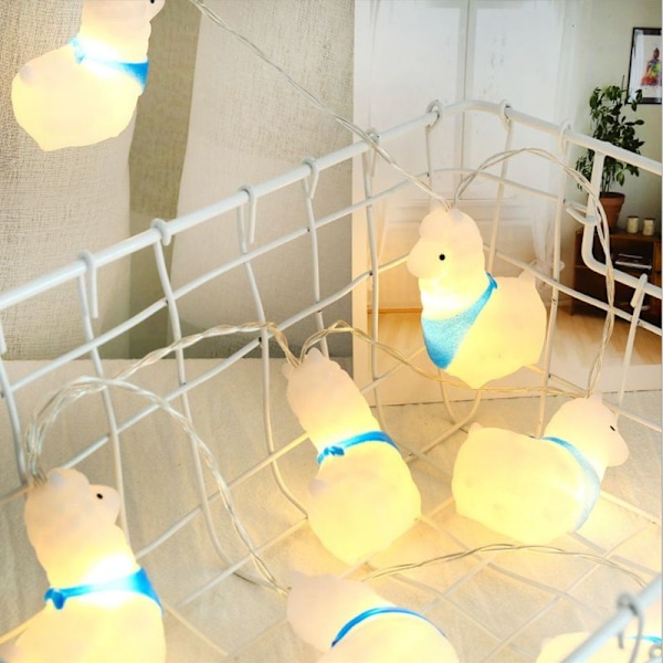 1,5 m lång 10 LED silikon nattljuskedja i söt alpackaform
