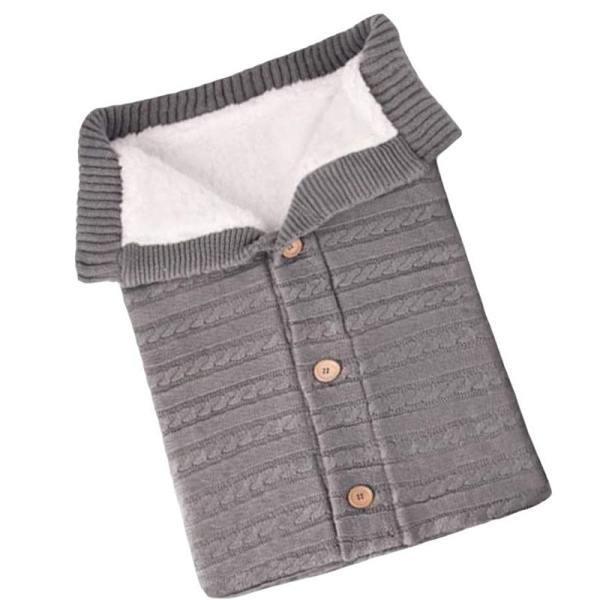 Babysockså stickad babysvadd filt swaddle barnvagn sovsäck