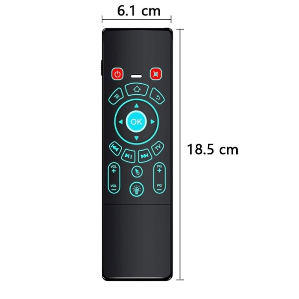 2,4 GHz Air Mouse Fjernbetjening/Mini Tastatur Trådløs med Touchpad og LED