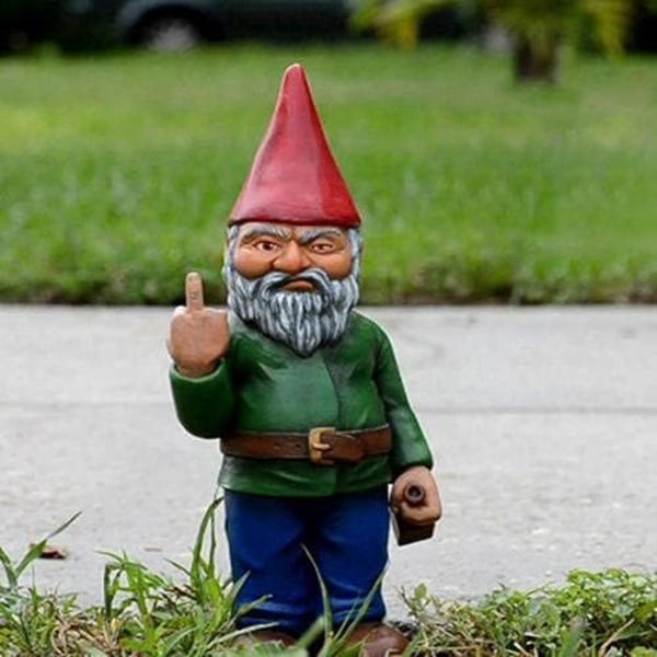 15 Cm Langfinger Hagenisse - Gå bort Gnomes Statue Morsomme hage plenpynt, innendørs eller utendørs dekorasjoner