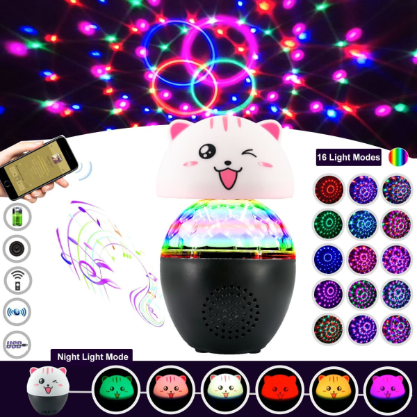 LED discokula, 16 ljusformer, musikkontroll, ljuseffekter