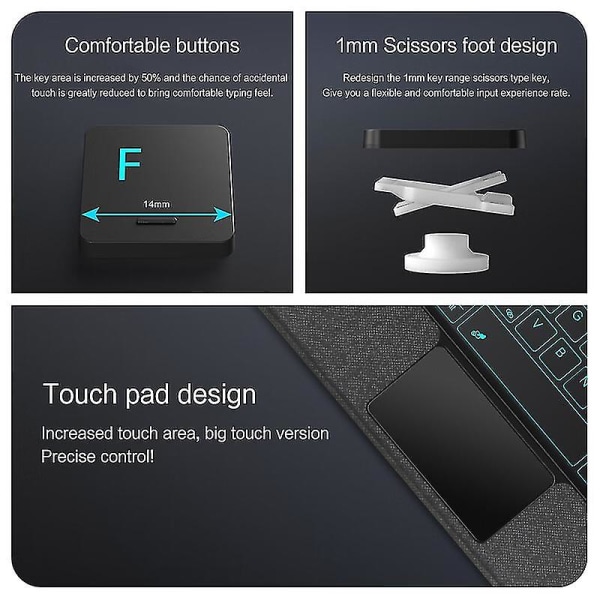 Til Lenovo Tab M11 (Xiaoxin Pad 11 2024) Tablet Etui Læder Stativ Cover+aftagelig Bluetooth Keyboa